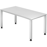 Artikelbild 1 für HAMMERBACHER Akandia höhenverstellbarer Schreibtisch weiß rechteckig, 4-Fuß-Gestell silber 160,0 x 80,0 cm, Artikelnummer 625754