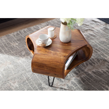 Artikelbild 4 für WOHNLING Couchtisch rechteckig Massivholz sheesham 55,0 x 55,0 x 38,0 cm, 1 St., Artikelnummer 907024