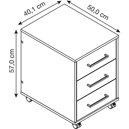 Artikelbild 2 für MÖBELPARTNER Aino Rollcontainer schwarz, artisan-eiche 3 Auszüge 40,1 x 50,0 x 57,0 cm, Artikelnummer 172359