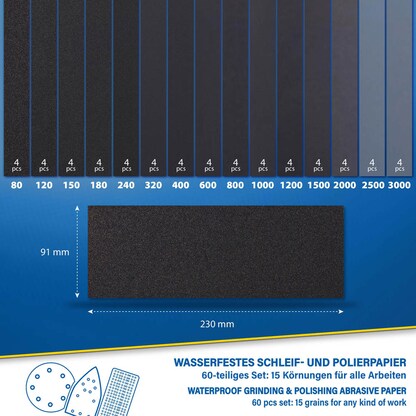 Artikelbild 2 für S&R Schleifblatt-Set 60 St., Artikelnummer 390516