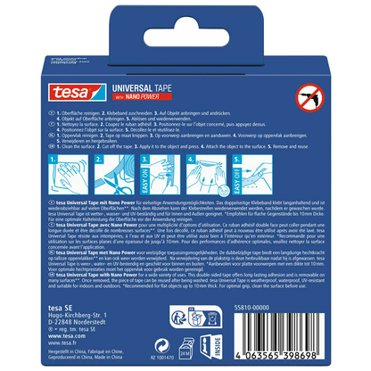 Artikelbild 6 für tesa Nano Power Universal doppelseitiges Klebeband 30,0 mm x 3,0 m, 1 St., Artikelnummer 464569