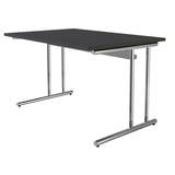 Artikelbild 1 für Kerkmann Lago Schreibtisch anthrazit rechteckig, C-Fuß-Gestell chrom 120,0 x 80,0 cm, Artikelnummer 655922
