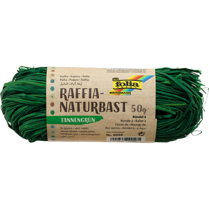 Artikelbild für folia Naturbast matt tannengrün 0,5 mm x 50,0 g, Artikelnummer 963145