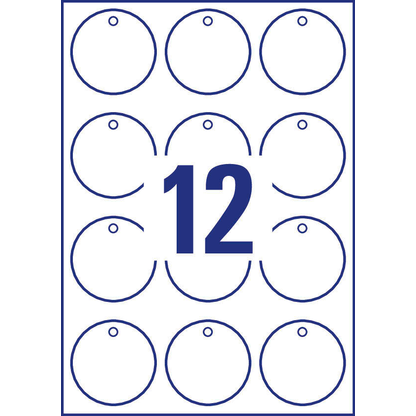 Artikelbild 3 für AVERY Zweckform Hängeetiketten weiß 60,0 x 60,0 mm blanko, kreisförmig, 120 St., Artikelnummer 174098