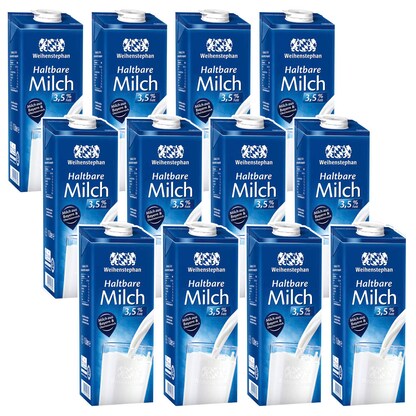 Artikelbild für Weihenstephan Milch 3,5 % 12x 1,0 l, Artikelnummer 509154