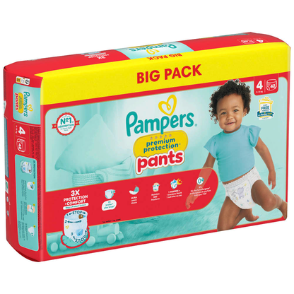 Artikelbild 4 für Pampers® Windeln premium protection™ BIG PACK Gr. 4 (9-15 kg) für Babys und Kleinkinder, 42 St., Artikelnummer 585199
