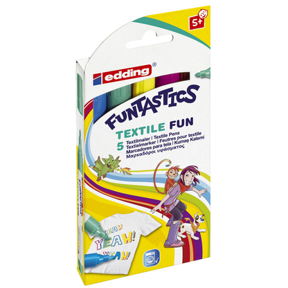 Artikelbild für edding Funtastics Textilmarker farbsortiert 2,0 - 5,0 mm, 5 St., Artikelnummer 652091