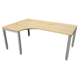 Artikelbild 1 für fm Sidney höhenverstellbarer Schreibtisch königsahorn C-Form, Bügel-Gestell silber 180,0 x 80,0/120,0 cm, Artikelnummer 509941