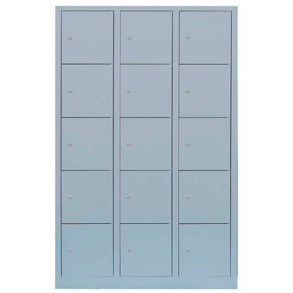 Artikelbild 2 für LÜLLMANN Schließfachschrank lichtgrau 523930, 15 Schließfächer 118,5 x 50,0 x 190,0 cm, Artikelnummer 184829