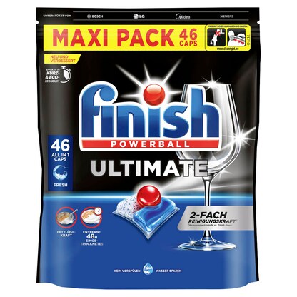 Artikelbild für finish POWERBALL ULTIMATE ALL IN 1 Spülmaschinentabs 46 St., Artikelnummer 539797