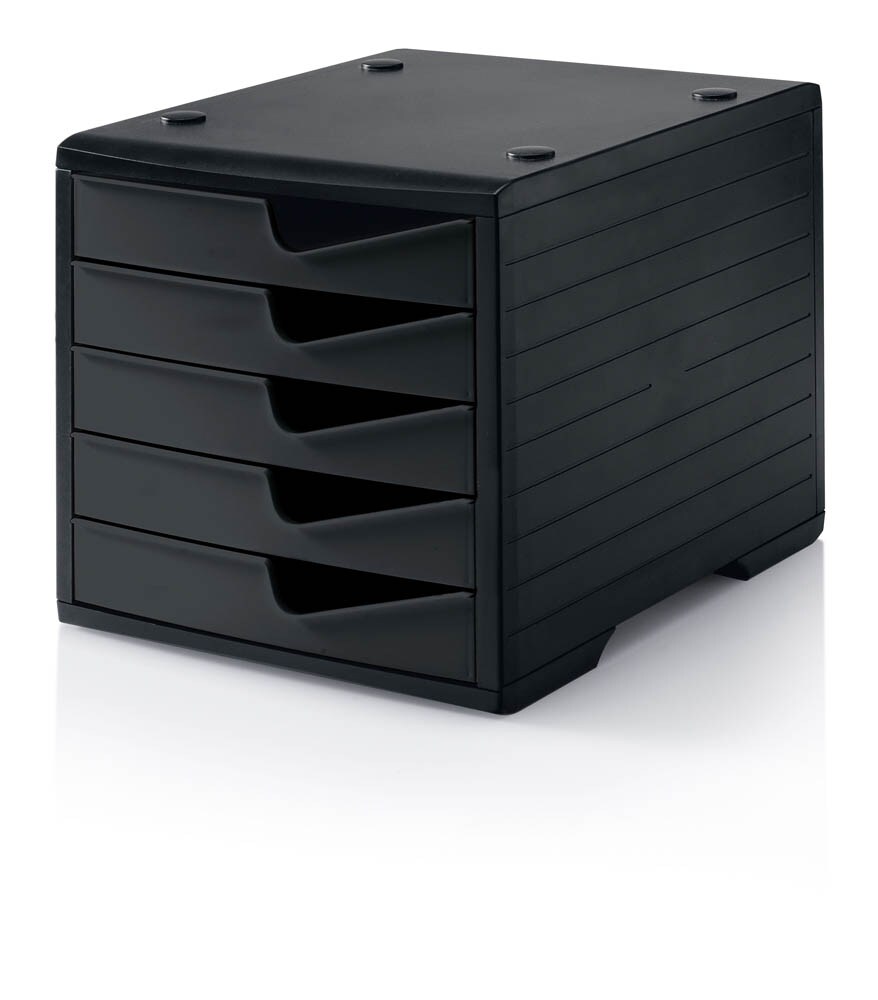 styro Schubladenbox styroswingbox schwarz 275-8430.991, DIN A4 mit 5 ...