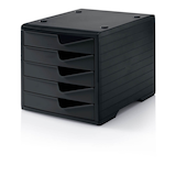 Artikelbild 1 für styro Schubladenbox styroswingbox schwarz 275-8430.991, DIN A4 mit 5 Schubladen, 1 St., Artikelnummer 821813