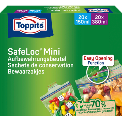 Artikelbild für Toppits Gefrierbeutel SafeLoc Mini, 40 St., Artikelnummer 441578