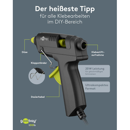 Artikelbild 9 für goobay 77825 Advanced, 20 W Heißklebepistole-Set schwarz, grün, 1 St., Artikelnummer 779577