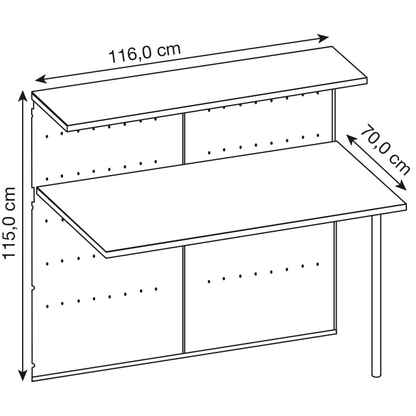 Artikelbild 2 für Kerkmann Anbautheke Genua gerade, buche, silber 116,0 x 70,0 x 115,0 cm, Artikelnummer 668582