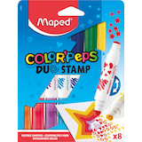 Artikelbild 1 für maped COLOR'PEPS Duo Stamp Filzstifte farbsortiert, 8 St., Artikelnummer 303237