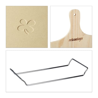 Artikelbild 5 für relaxdays Pizzastein-Set beige, 1 Set, Artikelnummer 400343