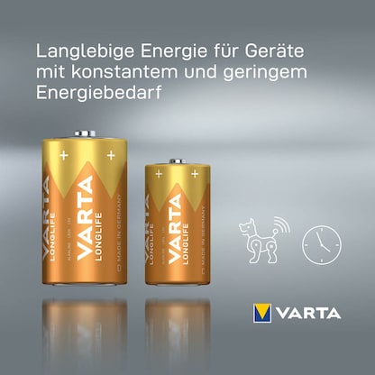Artikelbild 4 für VARTA Batterien LONGLIFE Alkali-Mangan Mono D 1,5 V, 4 St., Artikelnummer 964155