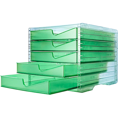 Artikelbild für styro Schubladenbox styroswingbox NEONline grün 275-8430.2564, DIN A4 mit 5 Schubladen, 1 St., Artikelnummer 821821