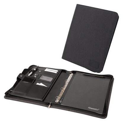 Artikelbild für STOP® OCEAN PLASTIC Konferenzmappe RPET Kunstfaser DIN A4 anthrazit, Artikelnummer 146938