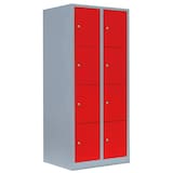 Artikelbild 1 für LÜLLMANN Schließfachschrank feuerrot, lichtgrau 523424, 8 Schließfächer 80,0 x 50,0 x 180,0 cm, Artikelnummer 186266