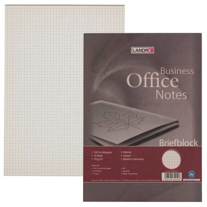 Artikelbild für LANDRÉ® Briefblock Recycling DIN A4 kariert, 1 St., Artikelnummer 298222