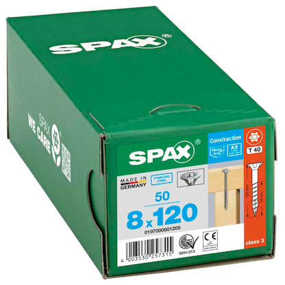 Artikelbild 2 für SPAX® Universalschrauben T40 Senkkopf Edelstahl A2 0197000801205 8 mm x 120 mm, 50 St., Artikelnummer 398218