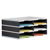 Artikelbild 1 für styro Sortierstation Styrodoc grau/schwarz mit 6 Fächern, Artikelnummer 444877