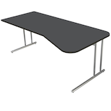 Artikelbild 1 für Kerkmann Lago Schreibtisch anthrazit L-Form, C-Fuß-Gestell chrom 195,0 x 80,0/100,0 cm, Artikelnummer 655980
