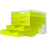 Artikelbild 1 für styro Schubladenbox styroswingbox NEONline neon-gelb 275-8430.2164, DIN A4 mit 5 Schubladen, 1 St., Artikelnummer 821837