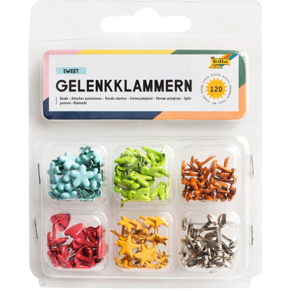 Artikelbild für folia Musterbeutelklammern zum Basteln Mini-Brads Sweet 7 mm, 6 Motive, 120 St., Artikelnummer 962537