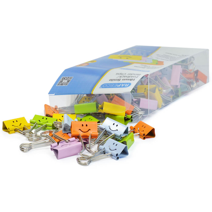 Artikelbild 2 für RAPESCO® Foldbackklammern Smiles farbsortiert 1,9 cm, 80 St., Artikelnummer 475323