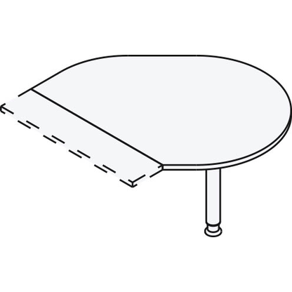 Artikelbild 3 für HAMMERBACHER Anbautisch höhenverstellbar Inader buche, silber Tropfenform 103,0 x 80,0 x 68,0 - 76,0 cm, Artikelnummer 151189