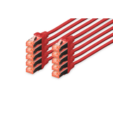 Artikelbild 1 für DIGITUS RJ45-Stecker/RJ-45 Stecker Netzwerkkabel DK-1644-005-R-10 0,5 m rot, 10 St., Artikelnummer 381758