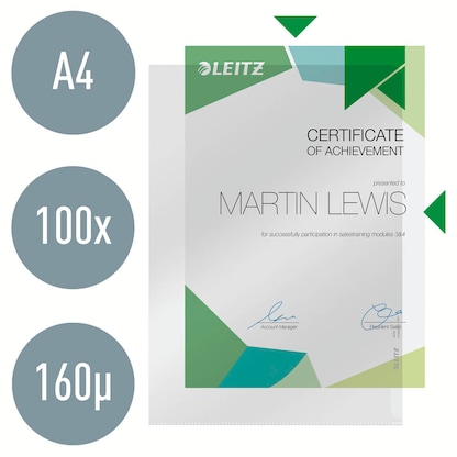 Artikelbild 6 für LEITZ Sichthüllen 4020 DIN A4 glasklar glatt 0,16 mm, 100 St., Artikelnummer 124057