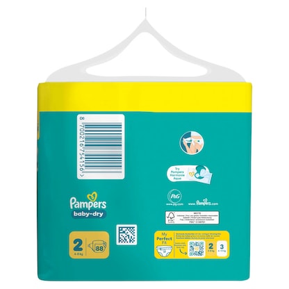Artikelbild 4 für Pampers® Windeln baby-dry™ BIG PACK Gr. 2 (4-8 kg) für Neugeborene, 88 St., Artikelnummer 585309