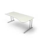 Artikelbild 1 für Kerkmann Lago Schreibtisch weiß L-Form, C-Fuß-Gestell chrom 195,0 x 80,0/100,0 cm, Artikelnummer 655997