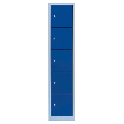 Artikelbild 2 für LÜLLMANN Schließfachschrank lichtgrau, enzianblau 523511, 5 Schließfächer 41,5 x 50,0 x 180,0 cm, Artikelnummer 831540