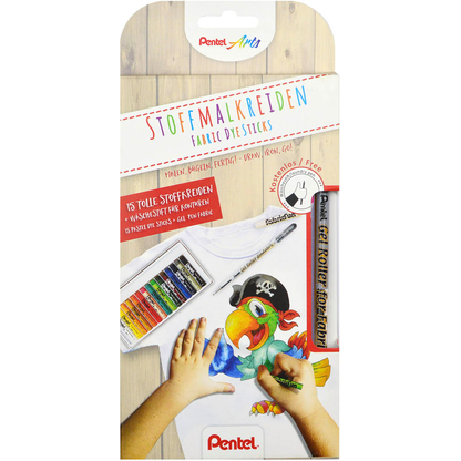 Artikelbild 2 für AKTION: Pentel Arts Stoffmalkreide farbsortiert 1 Set + GRATIS Pentel Gel-Tintenroller 