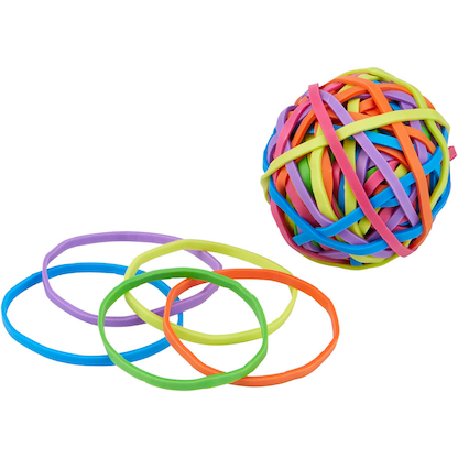 Artikelbild für WIHEDÜ Gummibänder neonfarbig 3,0 mm, Ø 6,0 cm, 75 g, Artikelnummer 995535