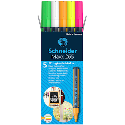 Artikelbild 2 für Schneider Maxx 265 Kreidemarker farbsortiert 2,0 - 3,0 mm, 5 St., Artikelnummer 489064