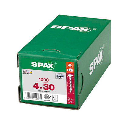 Artikelbild 11 für SPAX® Universalschrauben T20 Halbrundkopf WIROX 0201010400305 4 mm x 30 mm, 1.000 St., Artikelnummer 395846