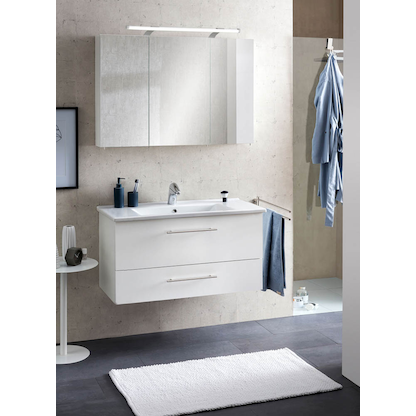 Artikelbild 7 für MÖBELPARTNER Spiegelschrank Dorina 124889 weiß glanz 100,0 x 16,0 x 75,7 cm, Artikelnummer 672871