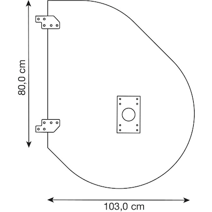 Artikelbild 2 für HAMMERBACHER Anbautisch höhenverstellbar Haziender nussbaum, silber Tropfenform 103,0 x 80,0 x 68,0 - 76,0 cm, Artikelnummer 151278