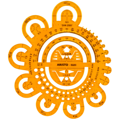 Artikelbild für ARISTO Zeichenschablone gelb, Artikelnummer 143968