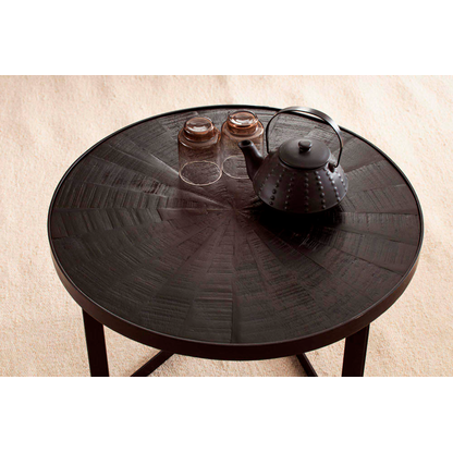 Artikelbild 5 für WOHNLING Couchtisch rund Massivholz schwarz 58,0 x 58,0 x 40,0 cm, 1 St., Artikelnummer 314557