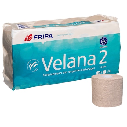 Artikelbild für FRIPA Toilettenpapier Velana 2-lagig Recyclingpapier, 8 Rollen, Artikelnummer 773368
