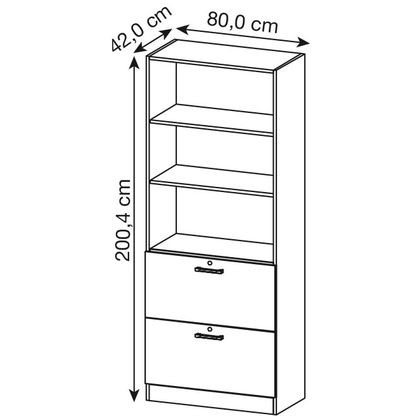 Artikelbild 2 für HAMMERBACHER Regalschrank 7300 CE, V7300/3/3/CE ahorn 80,0 x 42,0 x 200,4 cm, 1 St., Artikelnummer 858973