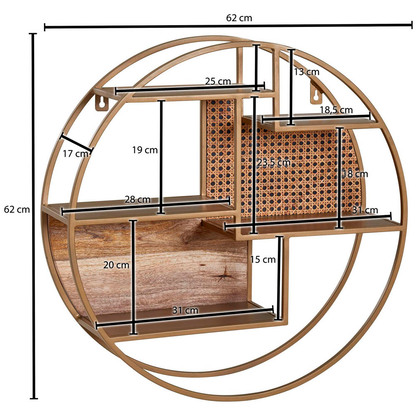 Artikelbild 2 für WOHNLING Wandregal braun 62,0 x 62,0 x 17,0 cm, 1 St., Artikelnummer 910424