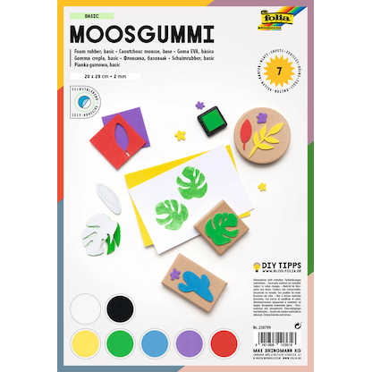 Artikelbild für folia Moosgummi Basic selbstklebend mehrfarbig 7 St., Artikelnummer 963542